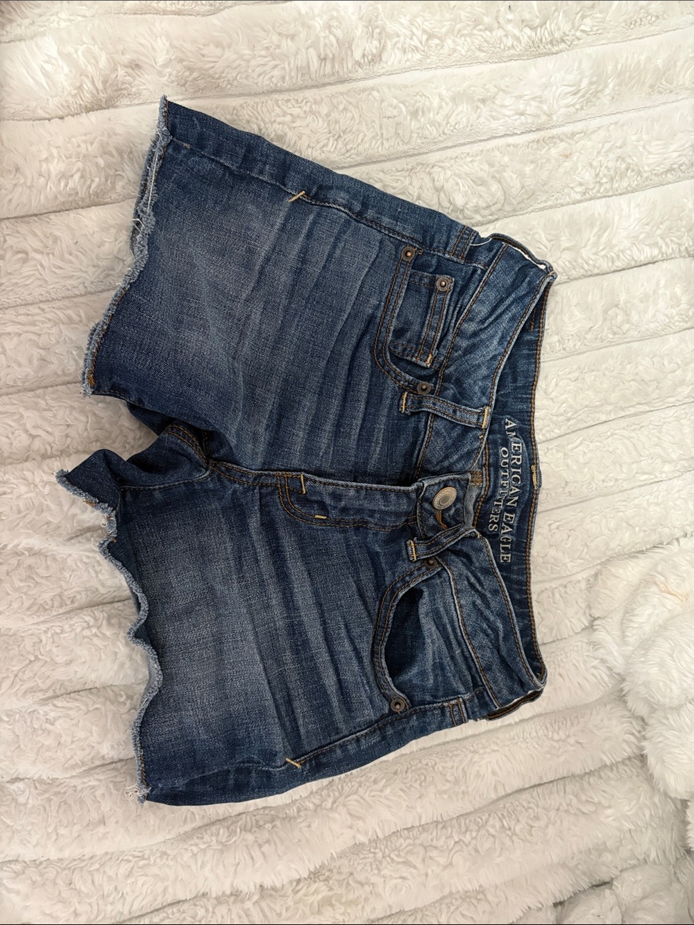 American Eagle Outfitters Dark Blue Cut-Off Denim Shorts